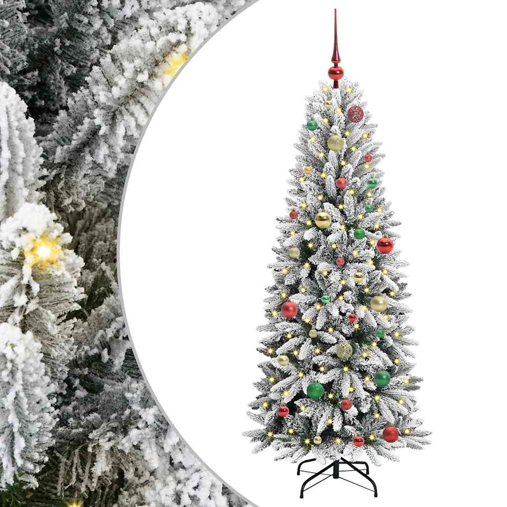 Vidaxx sapin de Noël artificiel blanc 150 cm PVC et plastique et acier et PE