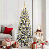 Vidaxx sapin de Noël artificiel blanc 180 cm PVC et plastique et acier et PE - afbeelding 1