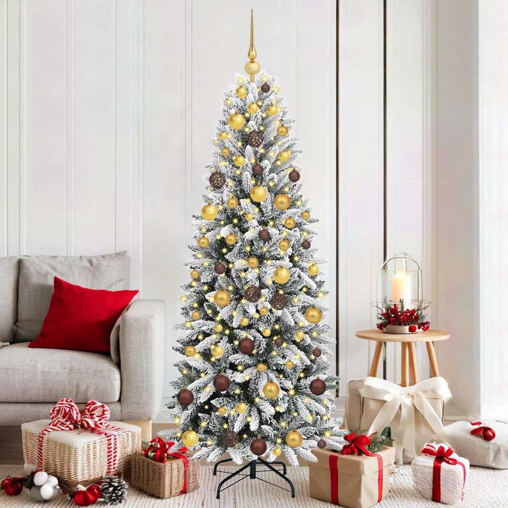 Vidaxx sapin de Noël artificiel blanc 180 cm PVC et plastique et acier et PE