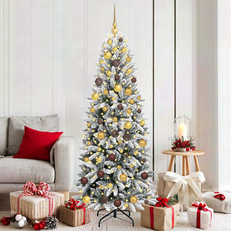 Vidaxx sapin de Noël artificiel blanc 180 cm PVC et plastique et acier et PE