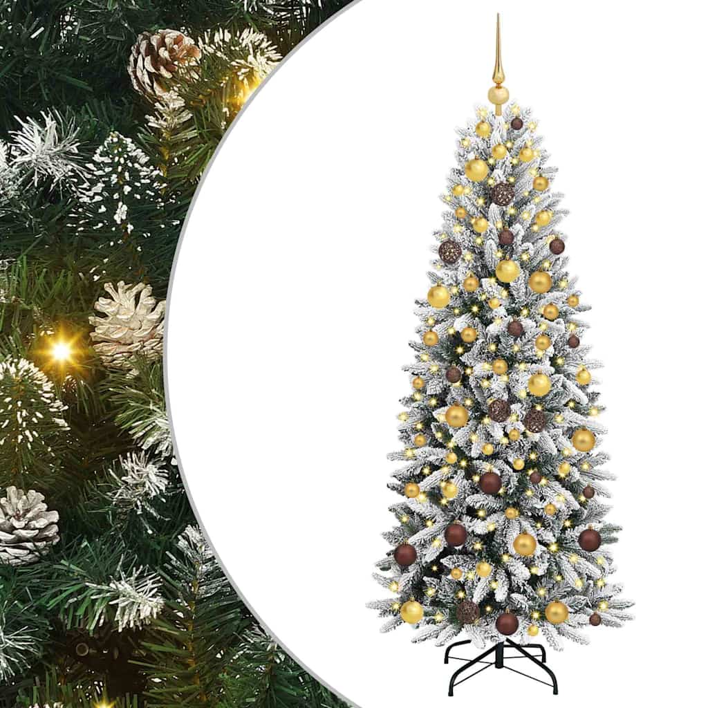 Vidaxx sapin de Noël artificiel blanc 180 cm PVC et plastique et acier et PE