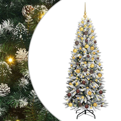 Vidaxx sapin de Noël artificiel blanc 180 cm PVC et plastique et acier et PE
