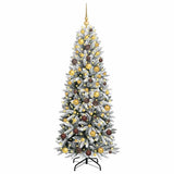 Vidaxx sapin de Noël artificiel blanc 180 cm PVC et plastique et acier et PE - afbeelding 3