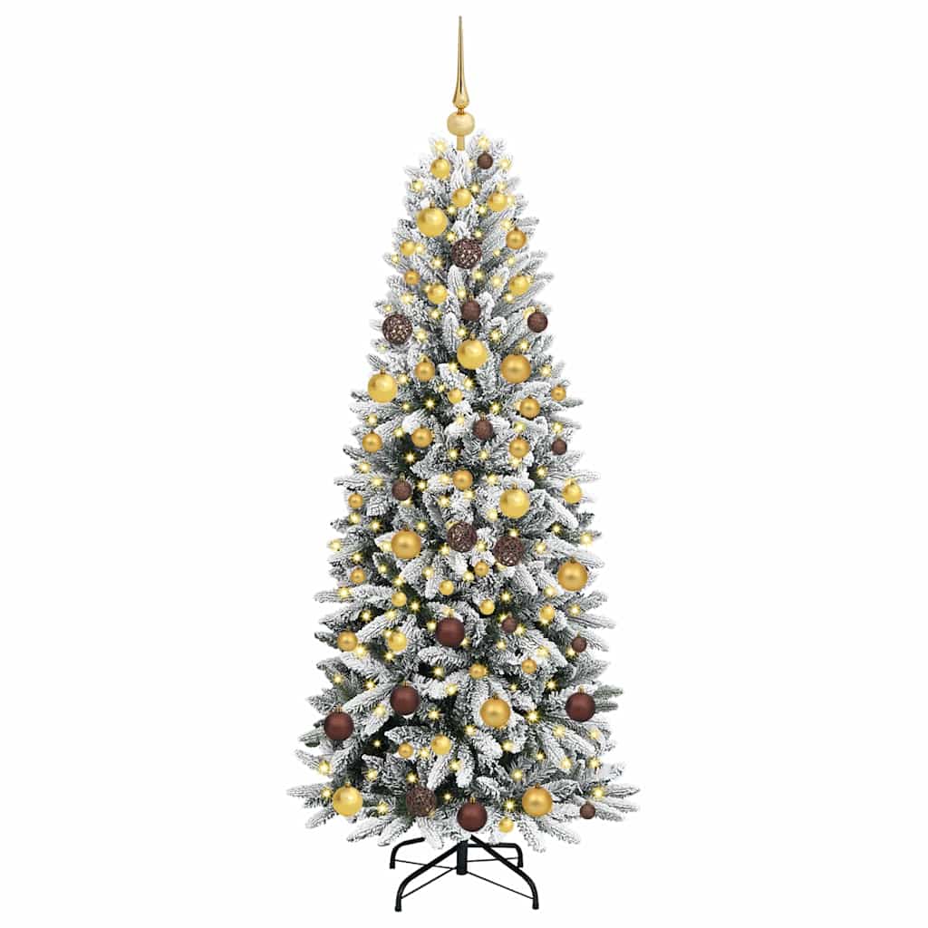 Vidaxx sapin de Noël artificiel blanc 180 cm PVC et plastique et acier et PE