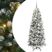 Vidaxx sapin de Noël artificiel blanc 180 cm PVC et plastique et acier et PE - afbeelding 2