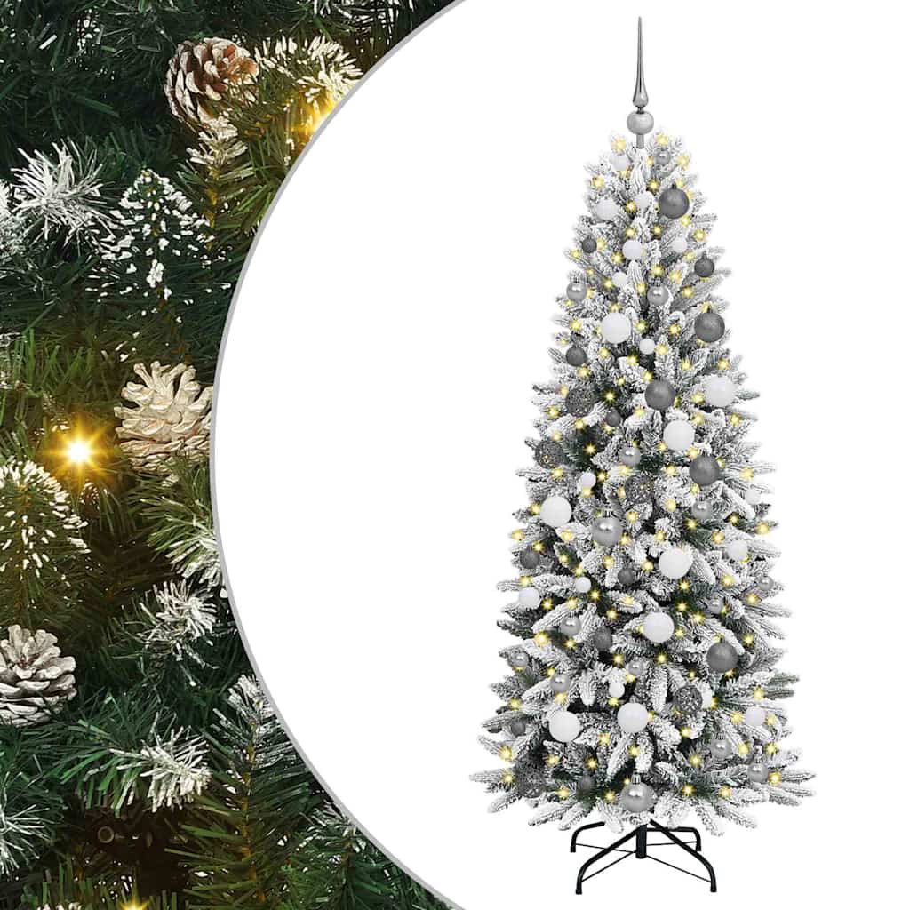 Vidaxx sapin de Noël artificiel blanc 180 cm PVC et plastique et acier et PE
