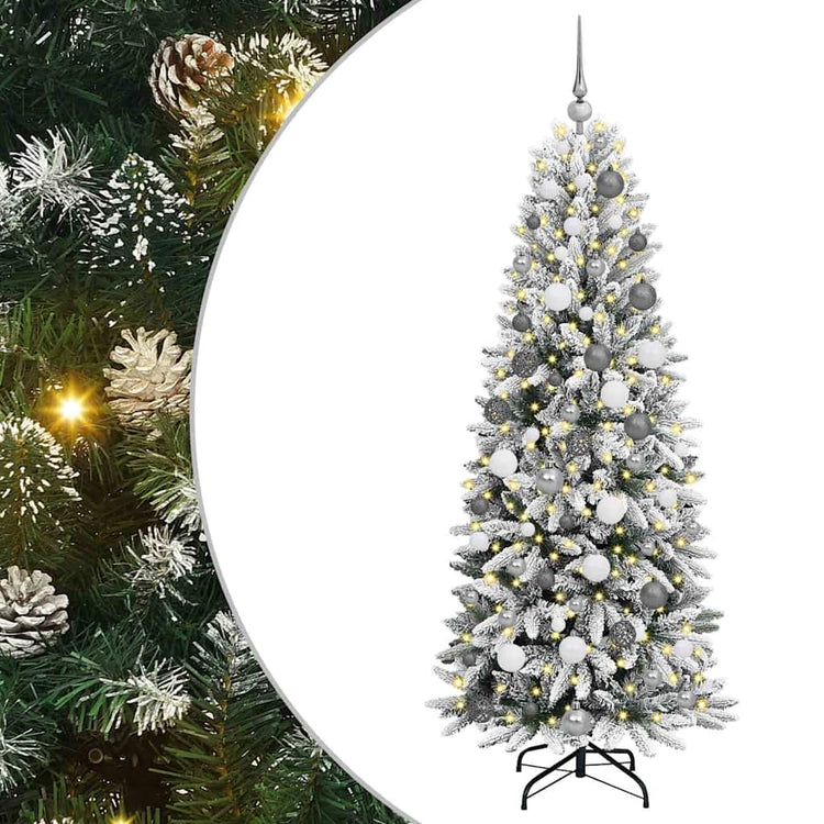 Vidaxx sapin de Noël artificiel blanc 180 cm PVC et plastique et acier et PE