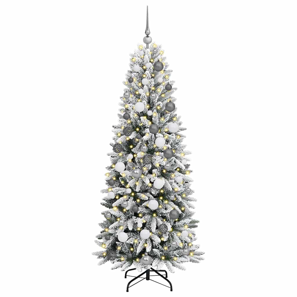 Vidaxx sapin de Noël artificiel blanc 180 cm PVC et plastique et acier et PE