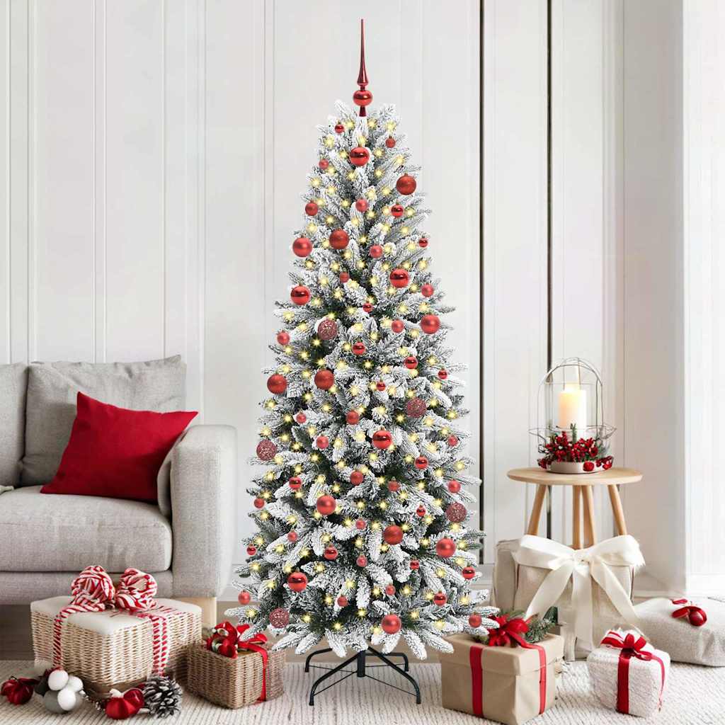 Vidaxx sapin de Noël artificiel blanc 180 cm PVC et plastique et acier et PE