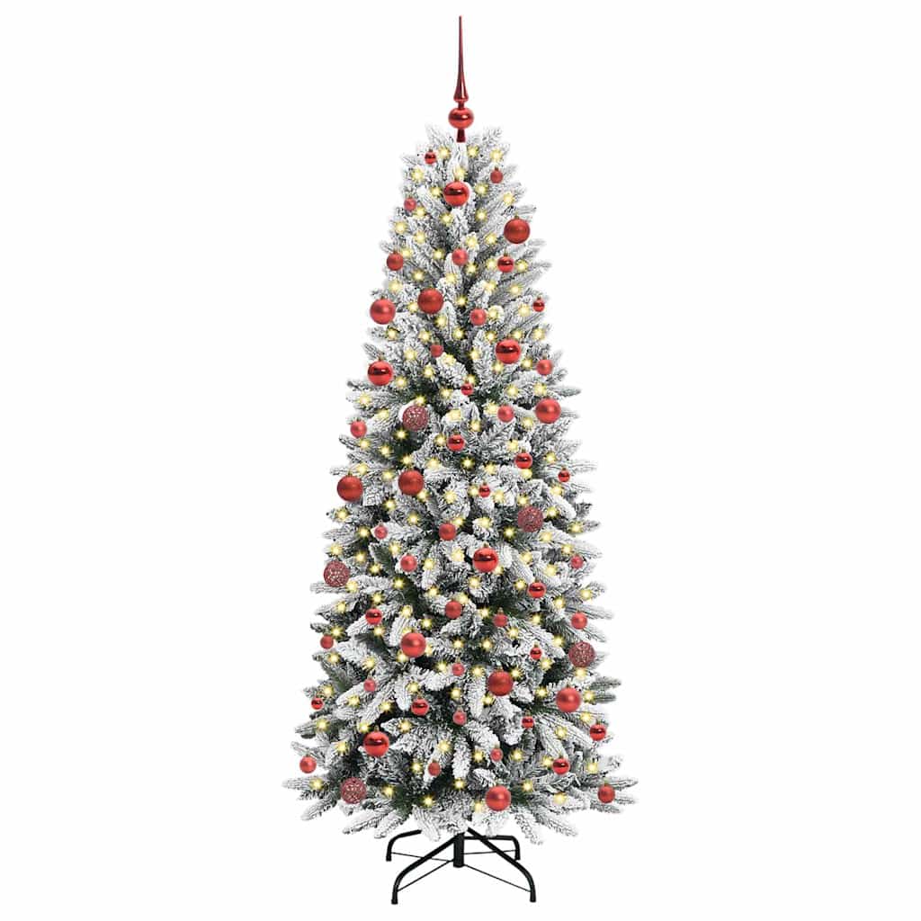 Vidaxx sapin de Noël artificiel blanc 180 cm PVC et plastique et acier et PE