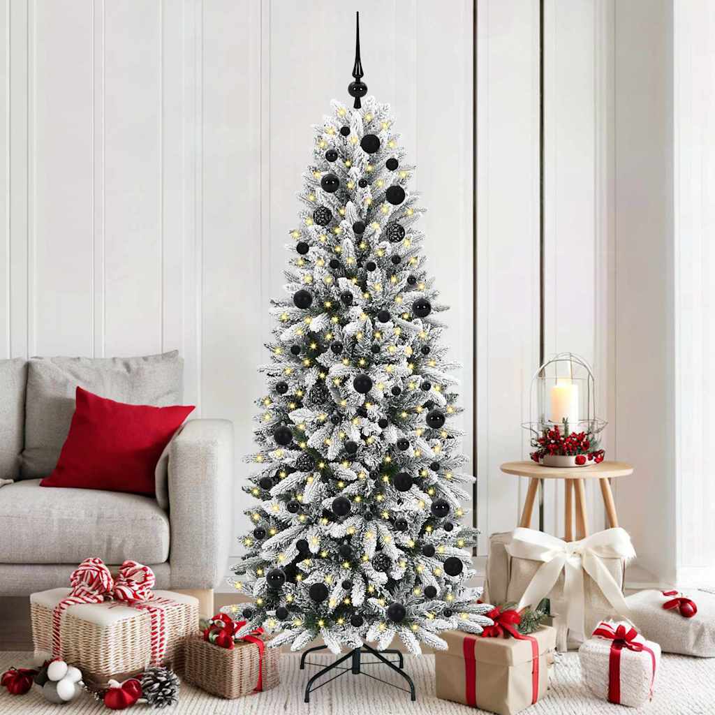 Vidaxx sapin de Noël artificiel blanc 180 cm PVC et plastique et acier et PE