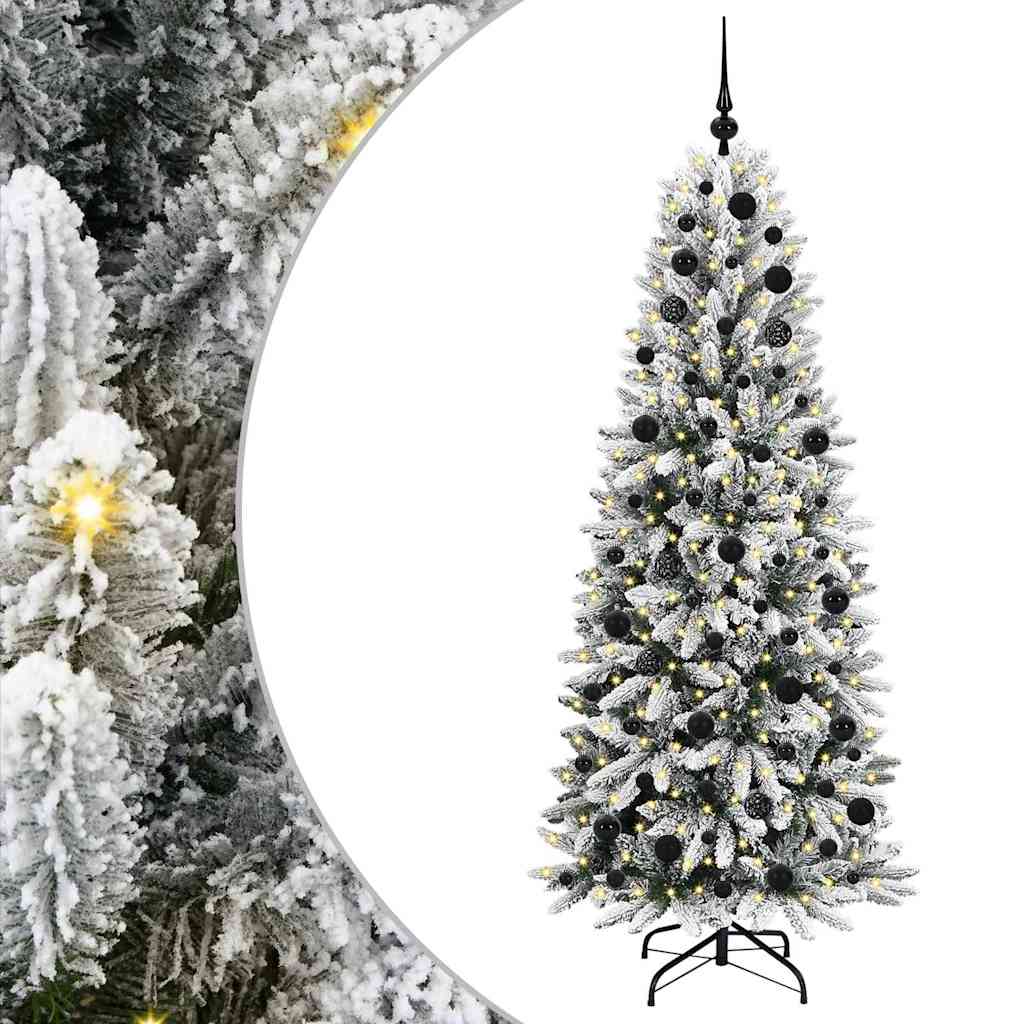 Vidaxx sapin de Noël artificiel blanc 180 cm PVC et plastique et acier et PE