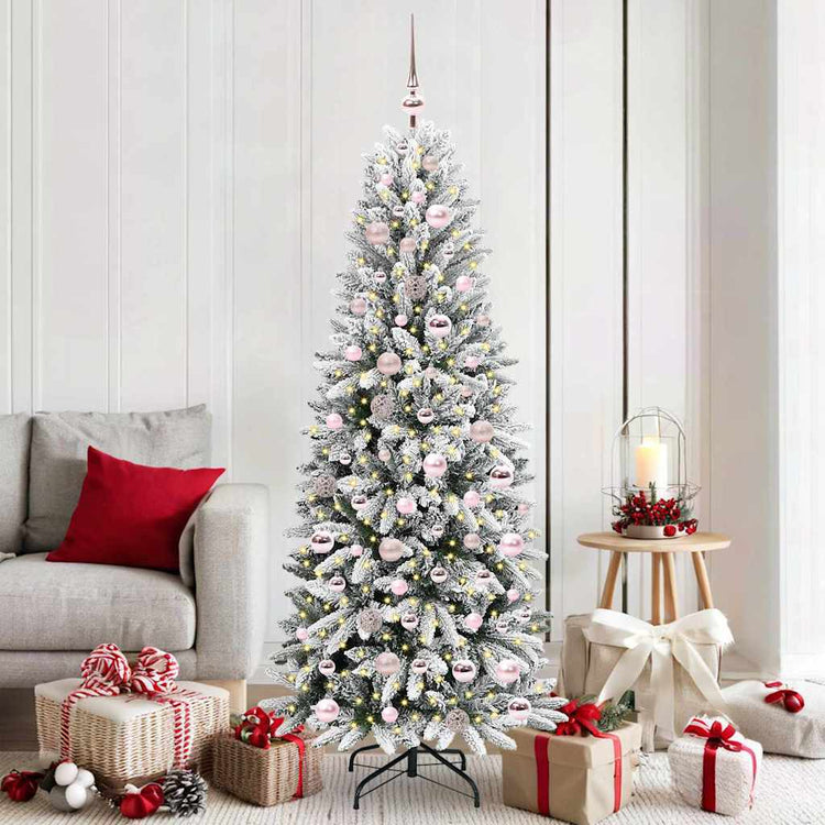 Vidaxx sapin de Noël artificiel blanc 180 cm PVC et plastique et acier et PE