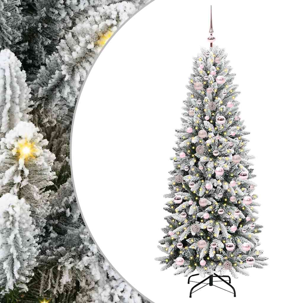 Vidaxx sapin de Noël artificiel blanc 180 cm PVC et plastique et acier et PE