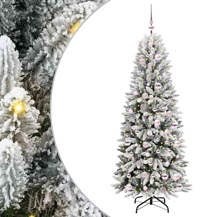 Vidaxx sapin de Noël artificiel blanc 180 cm PVC et plastique et acier et PE