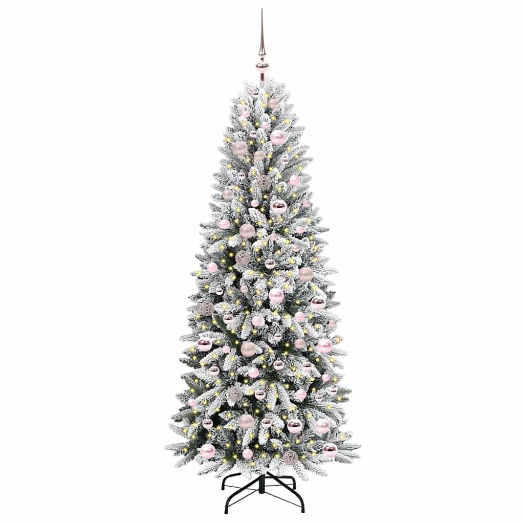 Vidaxx sapin de Noël artificiel blanc 180 cm PVC et plastique et acier et PE