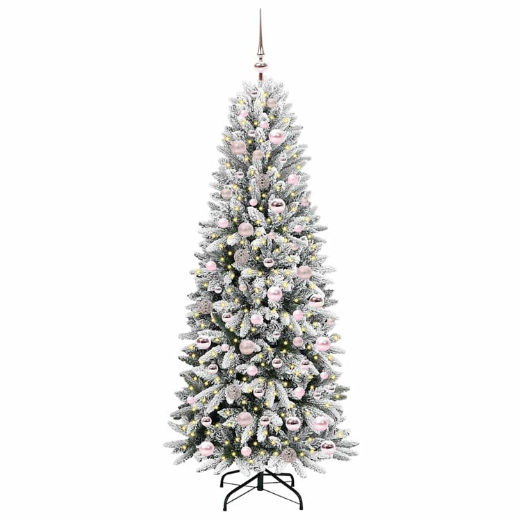 Vidaxx sapin de Noël artificiel blanc 180 cm PVC et plastique et acier et PE