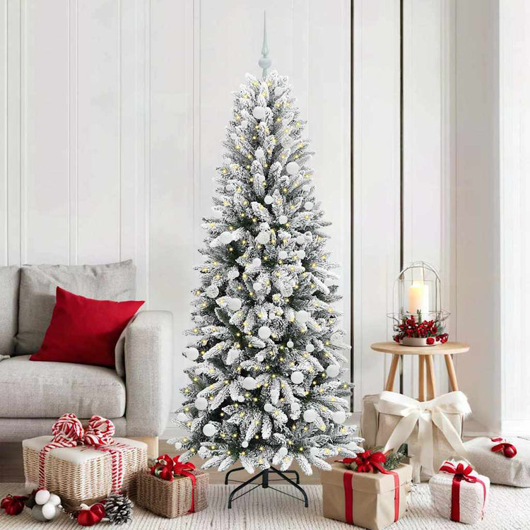 Vidaxx sapin de Noël artificiel blanc 180 cm PVC et plastique et acier et PE