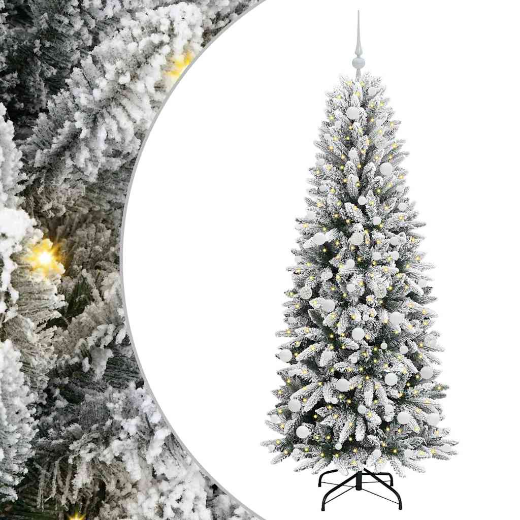 Vidaxx sapin de Noël artificiel blanc 180 cm PVC et plastique et acier et PE