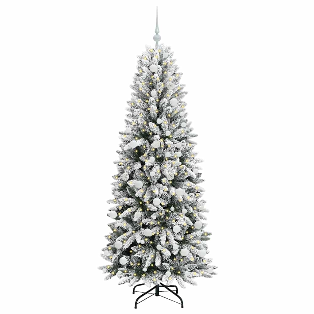 Vidaxx sapin de Noël artificiel blanc 180 cm PVC et plastique et acier et PE