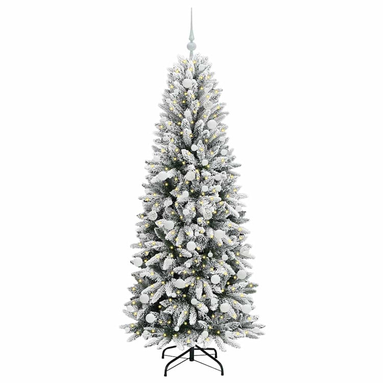 Vidaxx sapin de Noël artificiel blanc 180 cm PVC et plastique et acier et PE