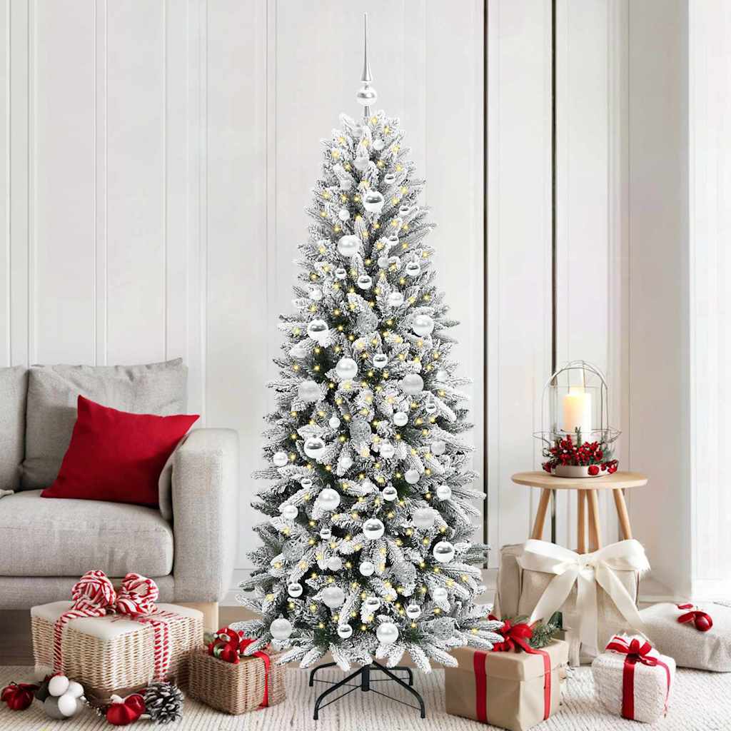 Vidaxx sapin de Noël artificiel blanc 180 cm PVC et plastique et acier et PE
