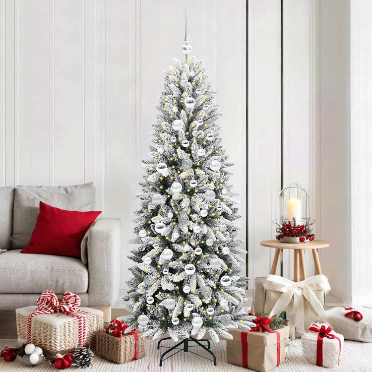Vidaxx sapin de Noël artificiel blanc 180 cm PVC et plastique et acier et PE