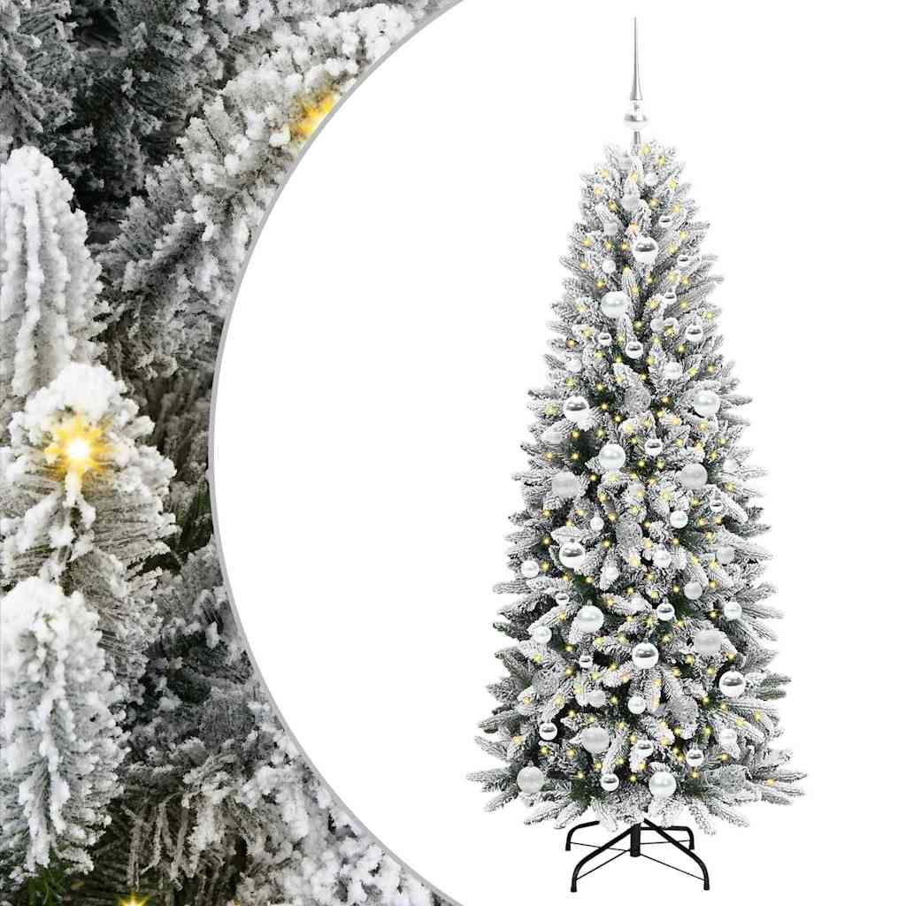 Vidaxx sapin de Noël artificiel blanc 180 cm PVC et plastique et acier et PE