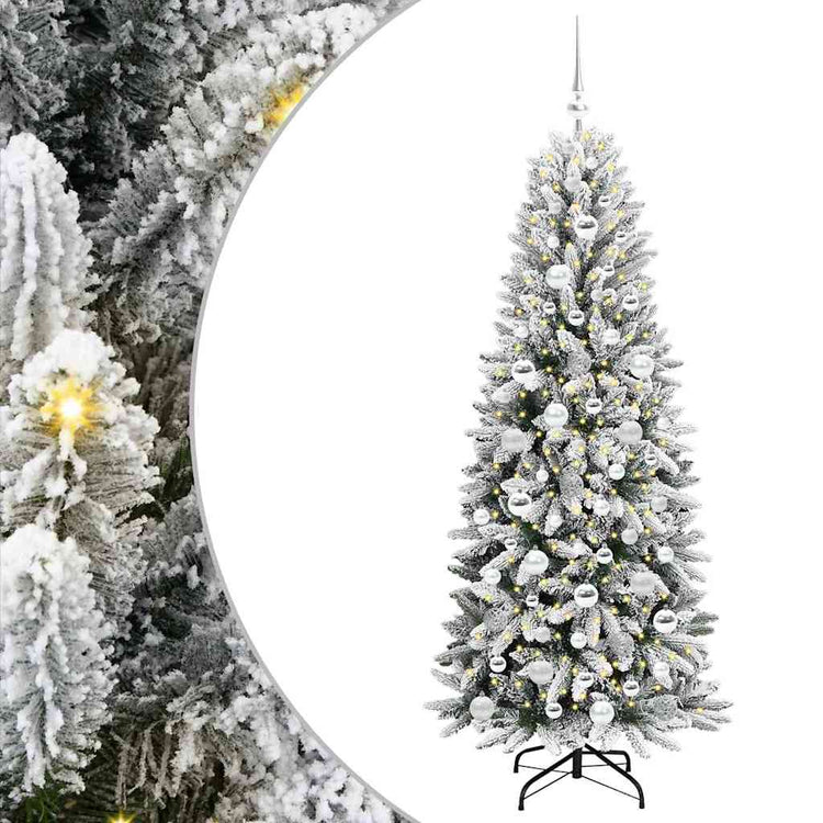 Vidaxx sapin de Noël artificiel blanc 180 cm PVC et plastique et acier et PE