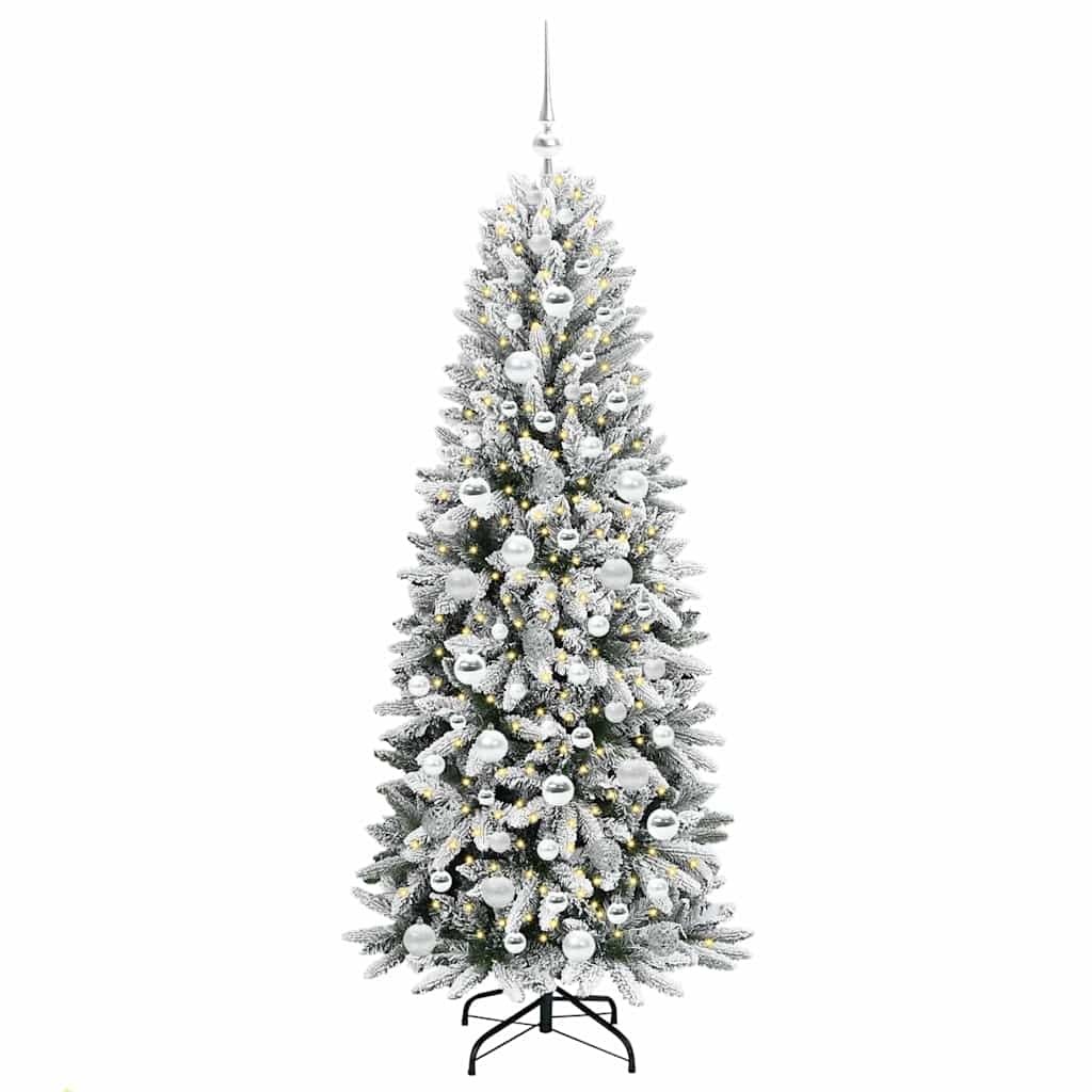 Vidaxx sapin de Noël artificiel blanc 180 cm PVC et plastique et acier et PE