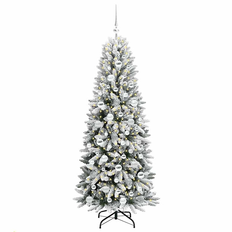 Vidaxx sapin de Noël artificiel blanc 180 cm PVC et plastique et acier et PE