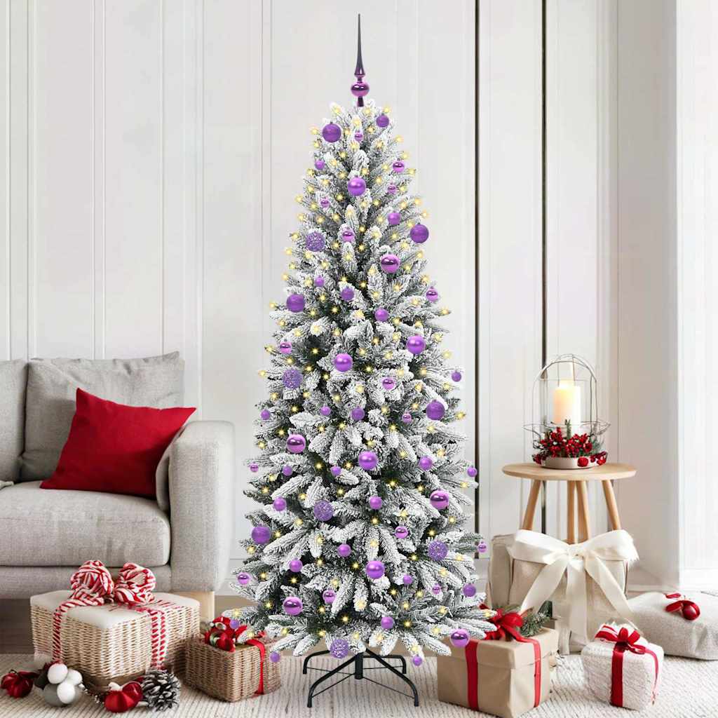 Vidaxx sapin de Noël artificiel blanc 180 cm PVC et plastique et acier et PE