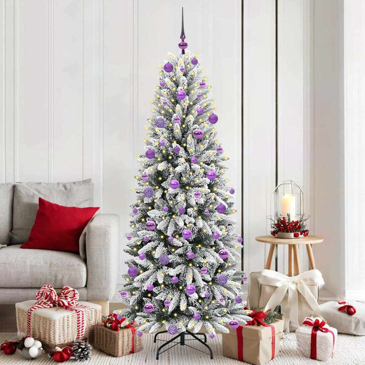 Vidaxx sapin de Noël artificiel blanc 180 cm PVC et plastique et acier et PE
