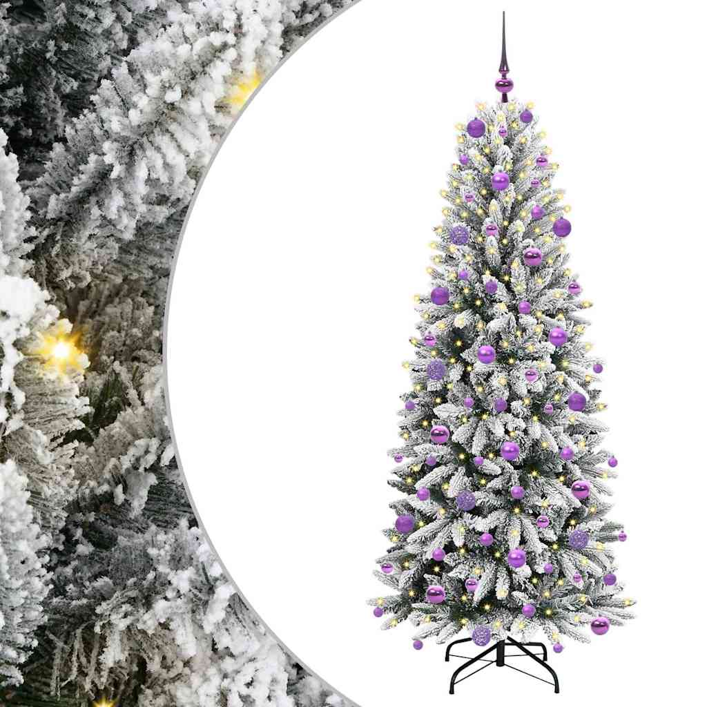 Vidaxx sapin de Noël artificiel blanc 180 cm PVC et plastique et acier et PE