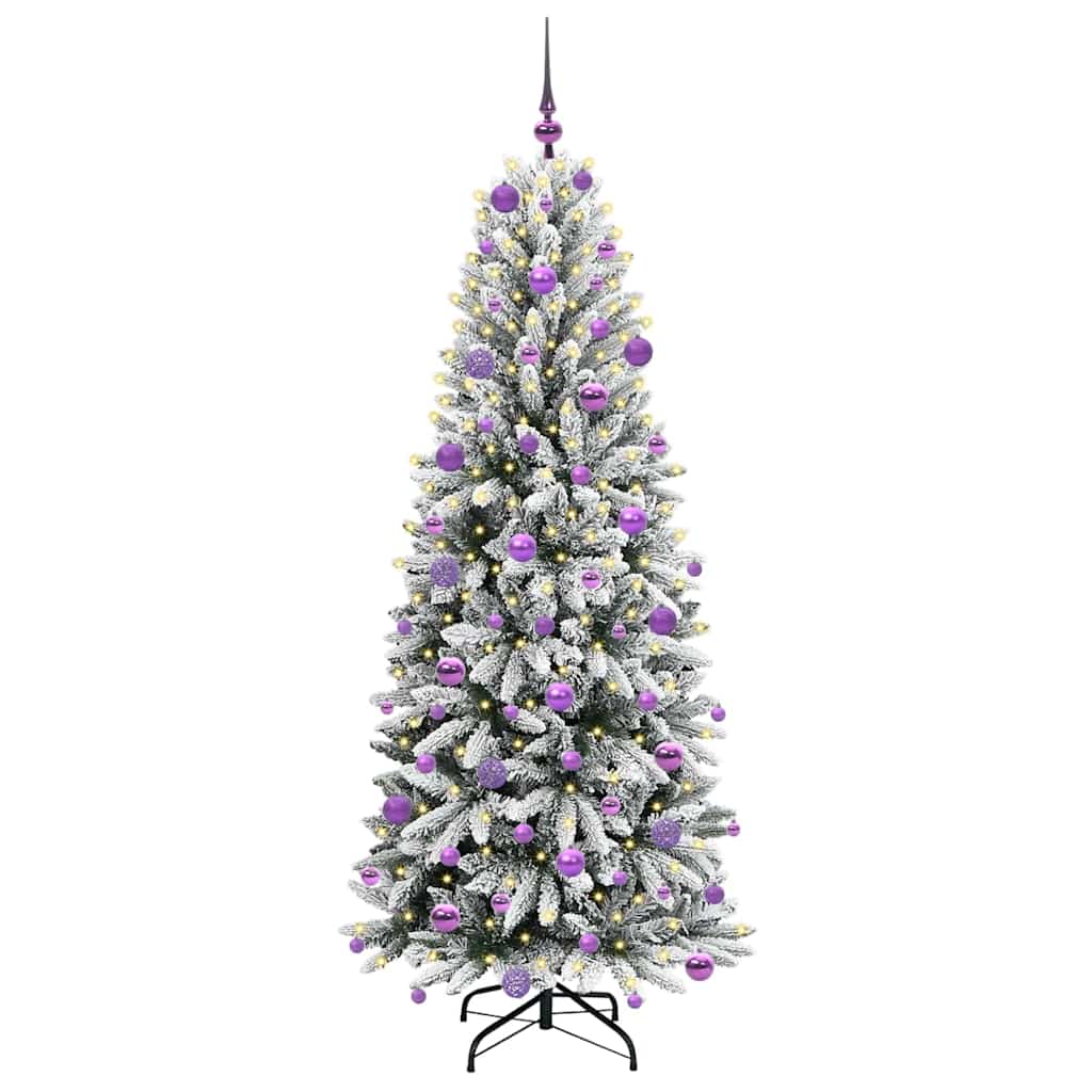Vidaxx sapin de Noël artificiel blanc 180 cm PVC et plastique et acier et PE