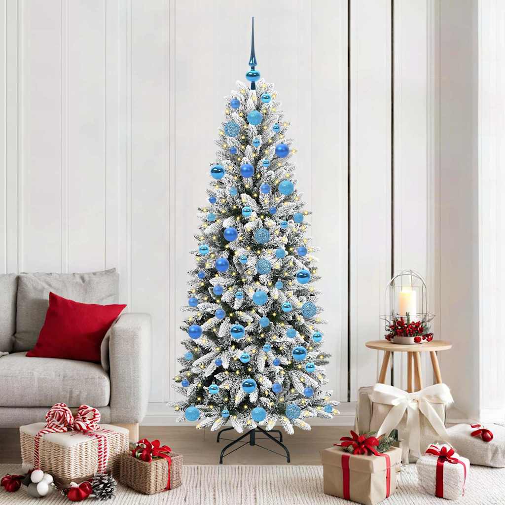 Vidaxx sapin de Noël artificiel blanc 180 cm PVC et plastique et acier et PE