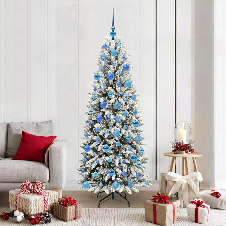 Vidaxx sapin de Noël artificiel blanc 180 cm PVC et plastique et acier et PE