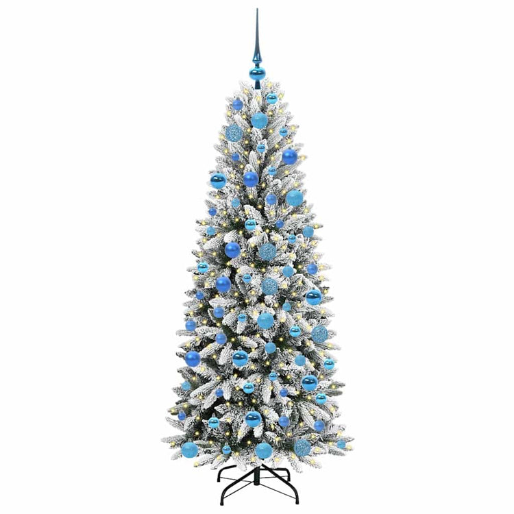 Vidaxx sapin de Noël artificiel blanc 180 cm PVC et plastique et acier et PE