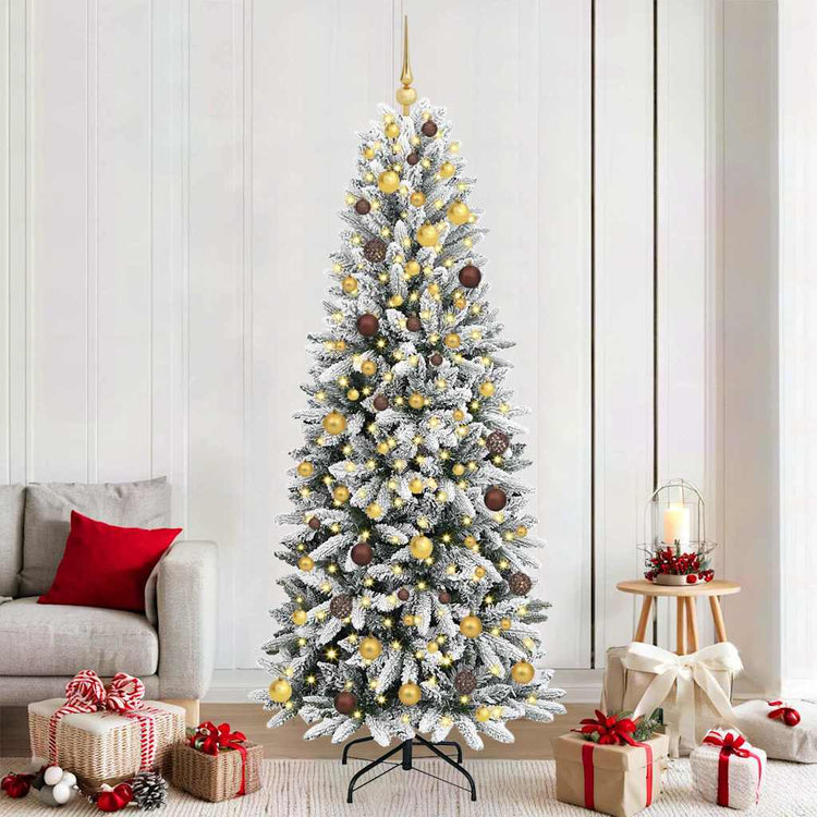 Vidaxx sapin de Noël artificiel blanc 210 cm PVC et plastique et acier et PE
