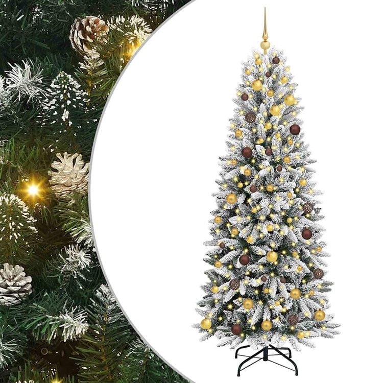 Vidaxx sapin de Noël artificiel blanc 210 cm PVC et plastique et acier et PE
