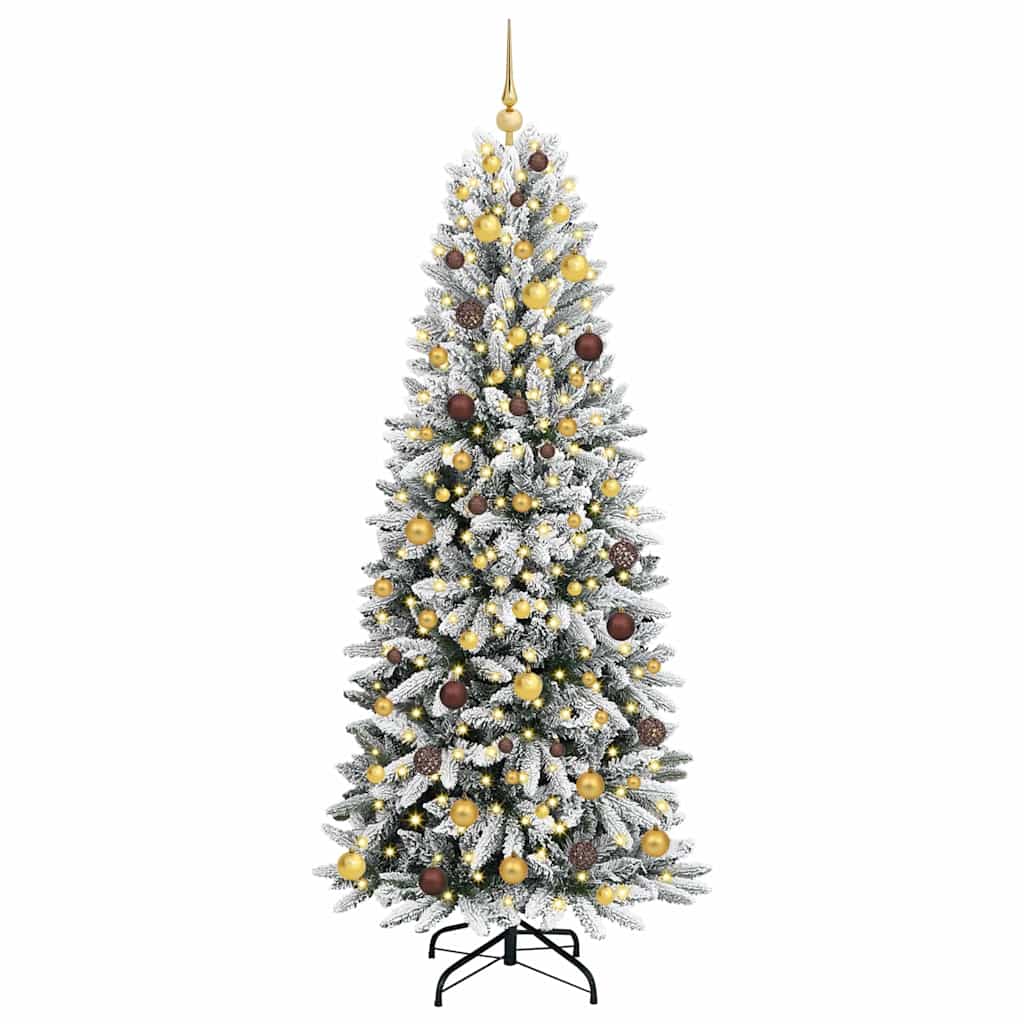 Vidaxx sapin de Noël artificiel blanc 210 cm PVC et plastique et acier et PE