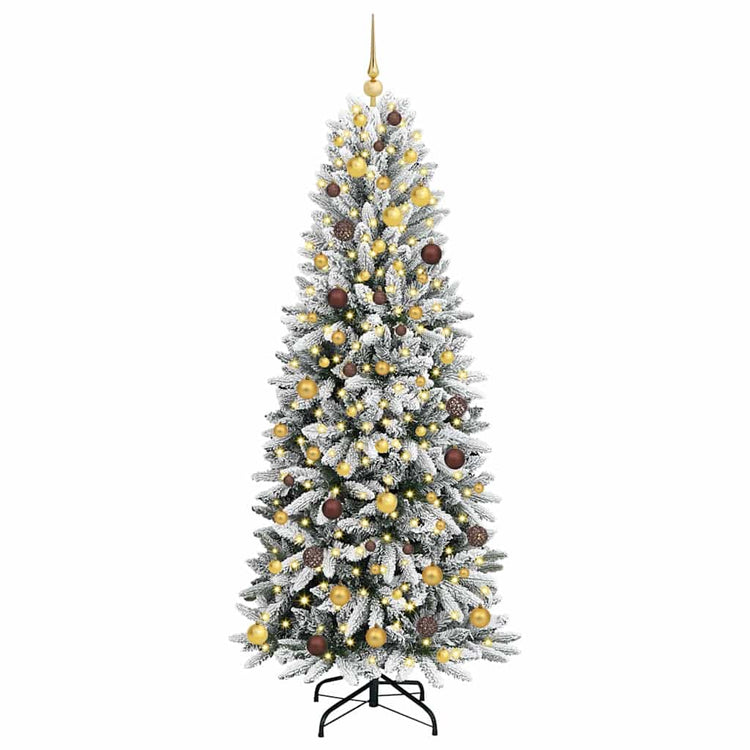 Vidaxx sapin de Noël artificiel blanc 210 cm PVC et plastique et acier et PE