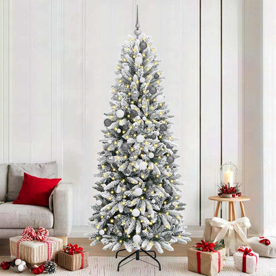 Vidaxx sapin de Noël artificiel blanc 210 cm PVC et plastique et acier et PE