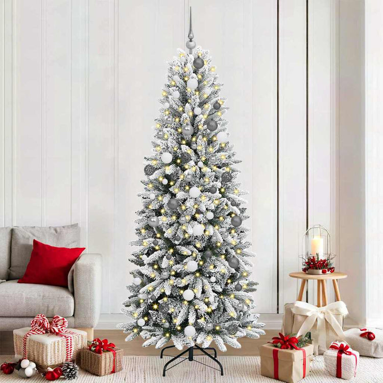 Vidaxx sapin de Noël artificiel blanc 210 cm PVC et plastique et acier et PE
