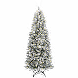 Vidaxx sapin de Noël artificiel blanc 210 cm PVC et plastique et acier et PE - afbeelding 3