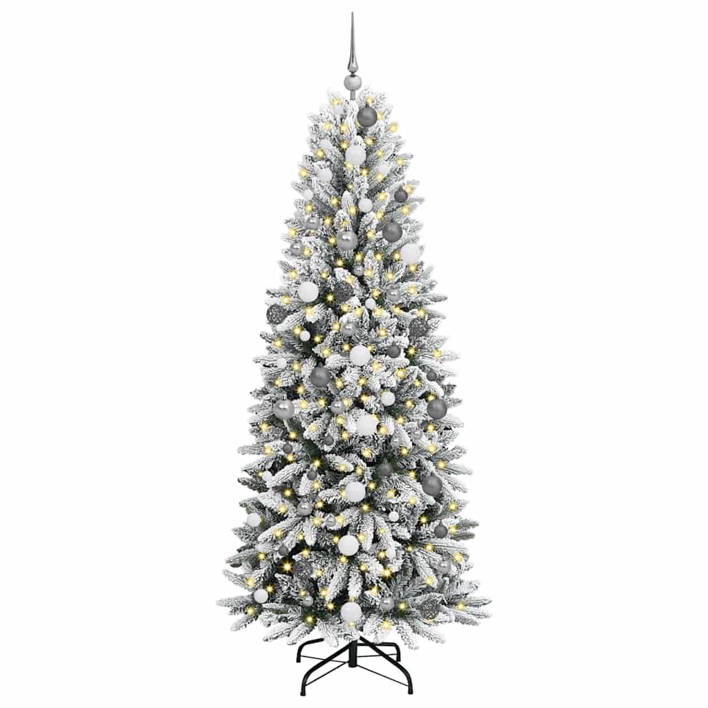 Vidaxx sapin de Noël artificiel blanc 210 cm PVC et plastique et acier et PE