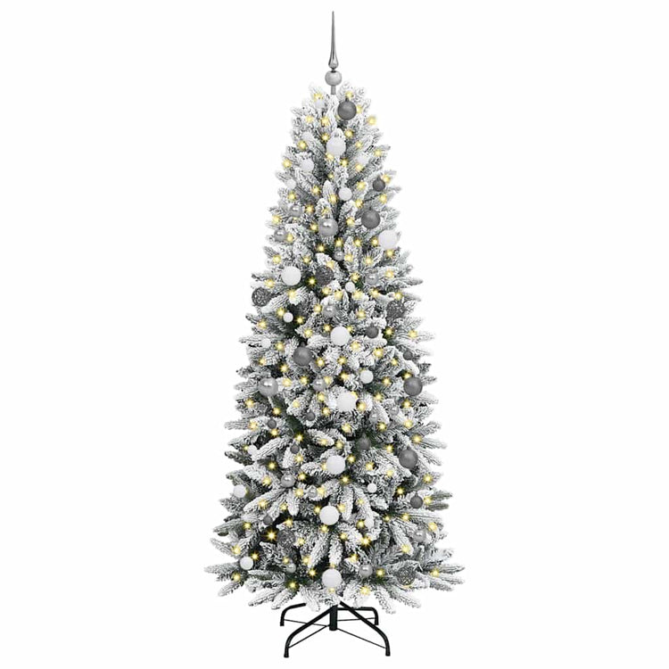 Vidaxx sapin de Noël artificiel blanc 210 cm PVC et plastique et acier et PE