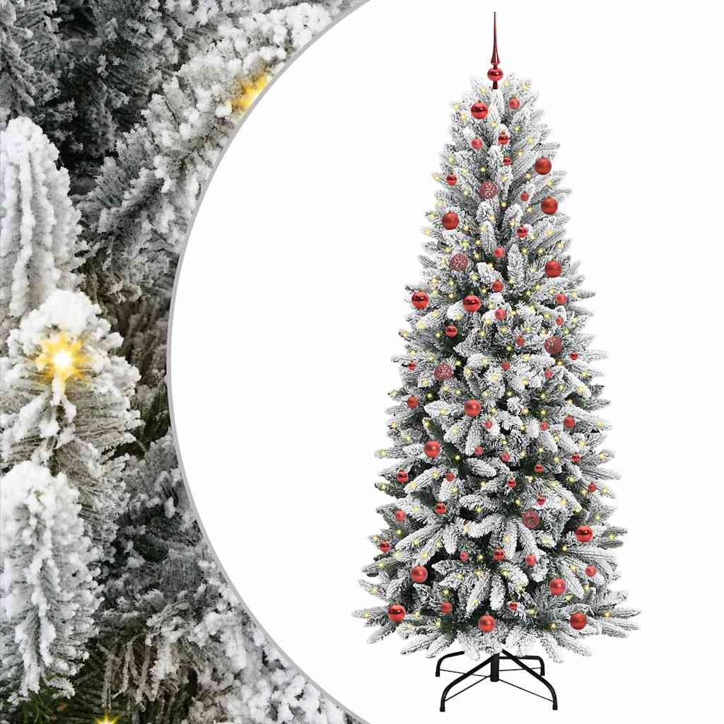 Vidaxx sapin de Noël artificiel blanc 210 cm PVC et plastique et acier et PE
