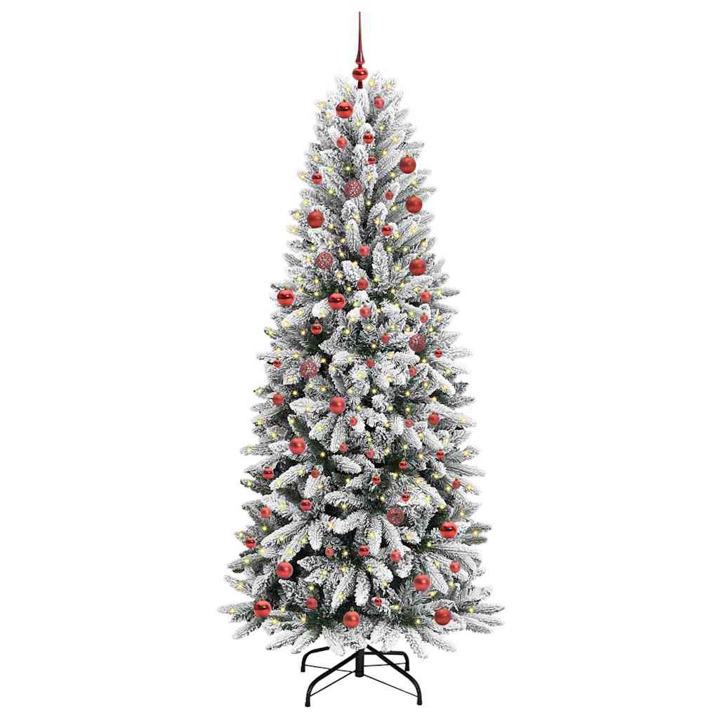 Vidaxx sapin de Noël artificiel blanc 210 cm PVC et plastique et acier et PE
