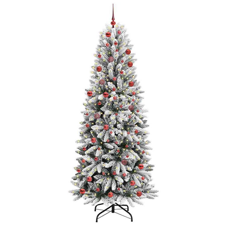 Vidaxx sapin de Noël artificiel blanc 210 cm PVC et plastique et acier et PE